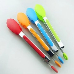 Food Tong Stainless Steel Kitchen Tongs Silicone Nylon Non-Slip Cooking Clip Cla