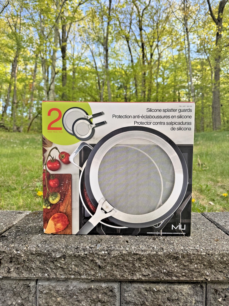 NEW MIU 2-Piece Silicone Splatter Guards Stainless Steel Mesh Screens