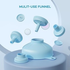 Wide Mouth Funnel Set with Strainers & 4 Spouts for Bottles Jars Canning