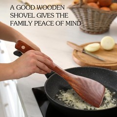 Wooden Spatula Set 2PCS Natural Wood Cooking Utensils for Non-Stick Cookware