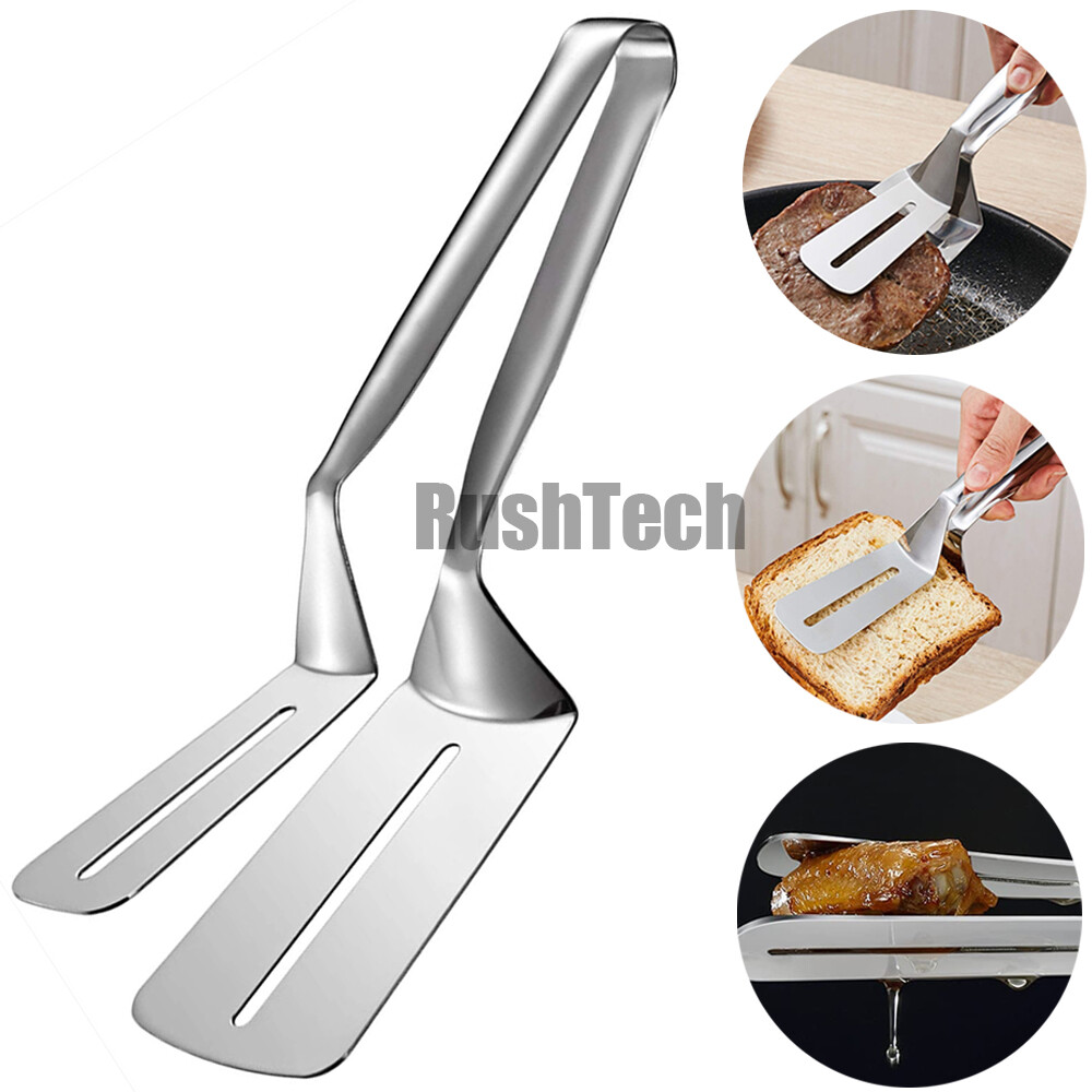 Steak Clamp Stainless Steel Food Clip Tongs Bread Meat Kitchen Cooking Tool US