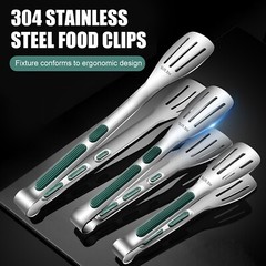 7/9/11.2 IN Stainless Steel Food Clip BBQ Grill Steak Food Clamp Clips Silicone