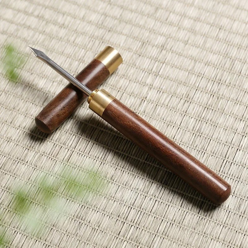 Stainless Steel Ice Pick 16cm Pick Tool W/ Safety Cover Non-slip Wooden Handle