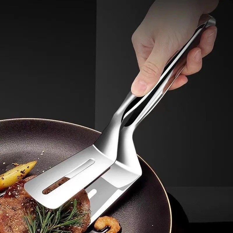 Stainless Steel Steak Clamp Food Clip Tongs Bread Meat BBQ Kitchen Cooking Tool