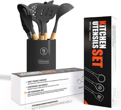 Silicone Cooking Utensils Kitchen Utensil Set – 446°F Heat Resistant Silicone Ki