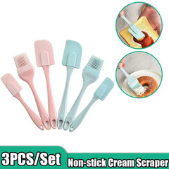 3pcs Blue Silicone Baking Spatula & Oil Brush Kitchen Tool Set Baking Tool – NEW