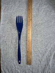 Vintage Melamine Ware Blue Kitchen Utensil Fork Serving China 809 Rare 4 Prong