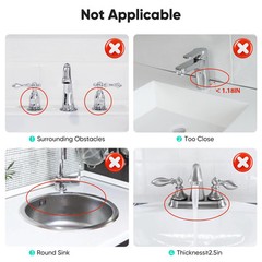 24 Inch Longer Faucet Mat for Kitchen Sink [5°Slope Fast Self-draining]Bathroom