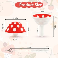 Silicone Mushroom Funnel, Small Kitchen Funnels for Filling Red, white