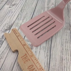 Vintage Ekco Pink Nylon Slotted Short Small Spatula Lightweight Plastic USA