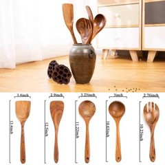 WOOD UTENSILS SET FOR COOKING TEAK WOODEN UTENSILS SET WOOD SPATULA FOR NONSTICK