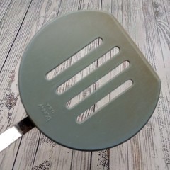 Vtg Bonny Nylon Slotted Wide Round Spatula Pancake Turner Blue White FLAWS READ