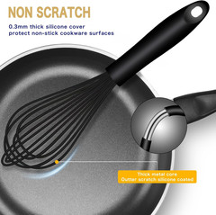 Dishwasher Safe Silicone Whisk, Sealed Waterproof Design Set of 3, Professional