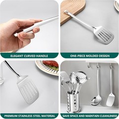 Kitchen Utensils Set, 11pcs Stainless Steel Cooking Utensils Set with Holder …