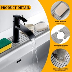 Faucet Mat for Kitchen Sink, Super Absorbent Faucet Splash Guard, Diatomite S…