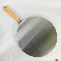 10″ Aluminum Round Pizza Peel Wooden Handle Pizza Turner Serving Paddle 16″