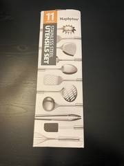 Maphyton Cooking Utensil Set, 11 PCS Stainless Steel, Silver