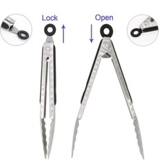 304 Stainless Steel Kitchen Cooking Tongs, 9″ and 12″ Set of 2