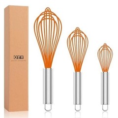 304 Stainless Steel Whisk Set – Dishwasher Safe, 3 Sizes for Every Kitchen Task