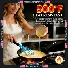 3 Pack Silicone Balloon Whisks for Non-Stick Cookware