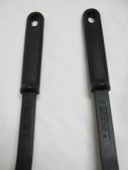 2 UNBRANDED BLACK PLASTIC/NYLON SPATULAS TURNERS UTENSILS SOLID & SLOTTED