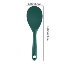 Dark Green Non-Stick Silicone Serving Scoop Heat Resistant Kitchen Rice Spoon