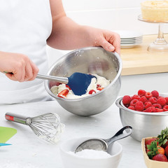 Silicone Cooking Utensil Set of 6 Stainless Steel Handle Ladle Slotted
