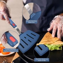 Wide Silicone Spatula for Non Stick Pan Large Pancake Flipper Fish Turner Heat