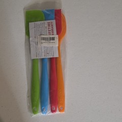 4pc Silicone Spatula Set w/ Stainless Steel Core, Dishwasher Safe, Colors