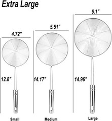 Dishwasher-Safe Stainless Steel Spider Strainer Set – 3 Sizes for Easy Food Prep