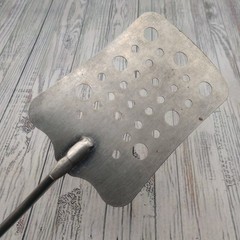 Vintage Chief Slotted Holes Long Spatula Red Wood Handle Farmhouse Rustic Turner