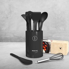 Heat Resistant Silicone Cooking Utensils Set – Nonstick Kitchen Tools, BPA Free,