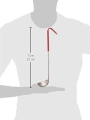 Winco LDC-2 Stainless Steel Ladle with Red Handle, 2-Ounce
