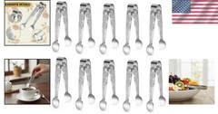 Mini Serving Tongs Stainless Steel 10PCS Small Food & Snack Tongs