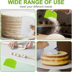 Dough Cutter Dual Sided Flexible Plastic Bowl Scraper for Bread Pizza Pastry