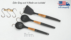 Non Stick Silicone Cooking Kitchen Utensils Set 3 Pcs Dishwasher Safe BPA Free