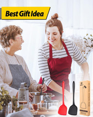 Pack of 2 Silicone Wok Spatula, Non-Stick, Heat Resistant, Easy to Clean and Dis