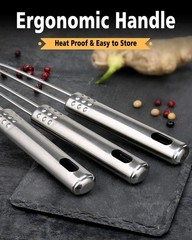 Dishwasher-Safe Stainless Steel Spider Strainer Set – 3 Sizes for Easy Food Prep