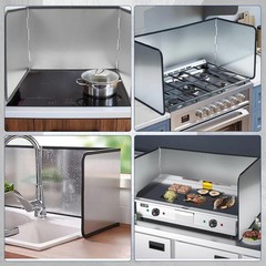 3 Sided Splatter Guard,Foldable Stainless Steel Oil Splatter Screens for Fryi…