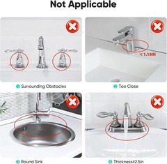 24 Inch Longer Silicone Sink Faucet Mat – Fast Self-Draining Bathroom & Kitchen