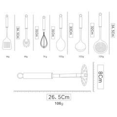 Berglander Cooking Utensil Set 8 Piece, Stainless Steel 8 Pieces, A. 8 Pieces
