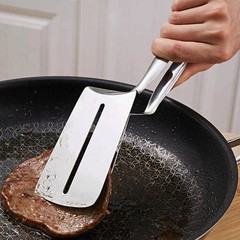 Stainless Steel Steak Clamp Food Tongs BBQ Bread Meat Kitchen Cooking Tool USA