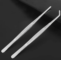 2pcs Stainless Steel Kitchen Tweezers Precision Cooking Tongs