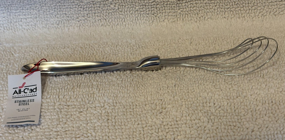 NEW All-Clad 13″ Flat Whisk – Polished 18/10 Stainless Steel – Silver