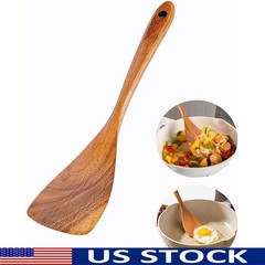 Wooden Cooking Spatula Heat Resistant Non Stick Kitchen Utensil Ergonomic Gift