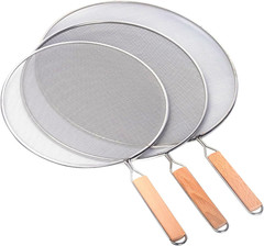 3 Pieces Grease Splatter Screen for Frying Pan, Splatter Guard Mesh Stainless St
