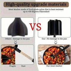 Pampered Chef Mix Chop Meat Chopper Black Nylon Crumble Mixer Masher*