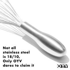 Stainless Steel Whisk 10 Inch Ergonomic Handle Dishwasher Safe Kitchen Tool