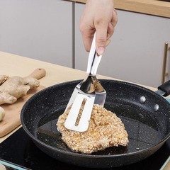 Stainless Steel Steak Clamp Food Bread Meat BBQ Clip Tongs Kitchen Cooking Tool