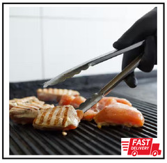 Stainless Steel 9.5 In. Commercial Extra Heavy Utility Tongs